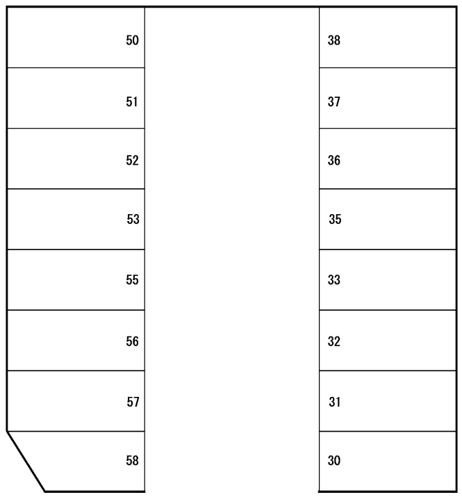 向陽台№15モータープールの駐車配置図