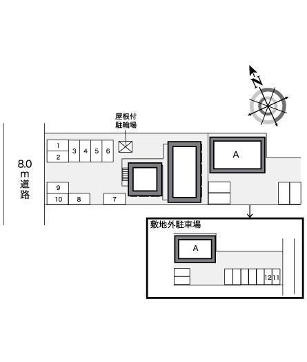 ガーデン(27605)　敷地外駐車場の駐車配置図