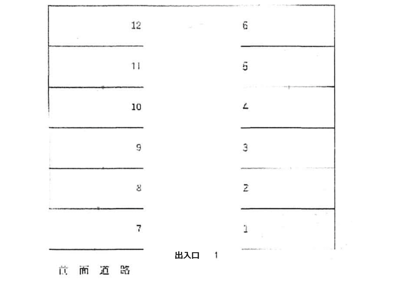 亀川四の湯パーキングの駐車配置図