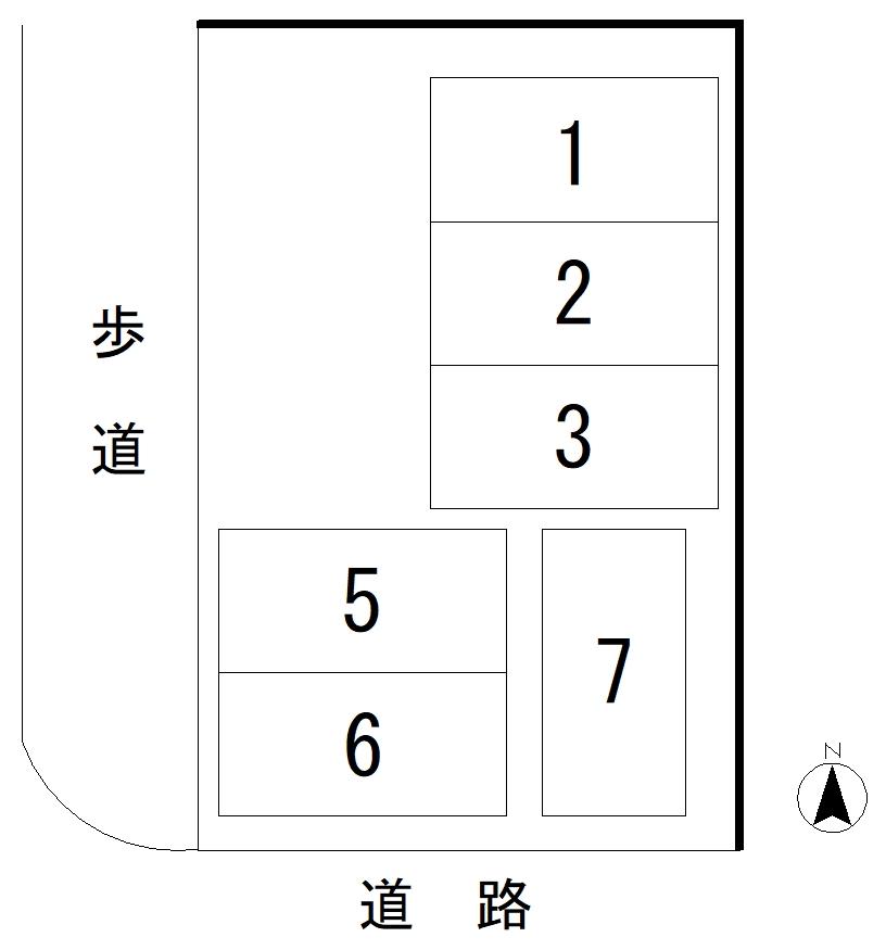 老松町岡本月極駐車場の駐車配置図