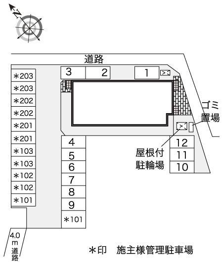 ハイツあい(44721)　敷地外駐車場の駐車配置図