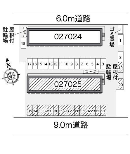 オーキッド２(27025)の駐車配置図
