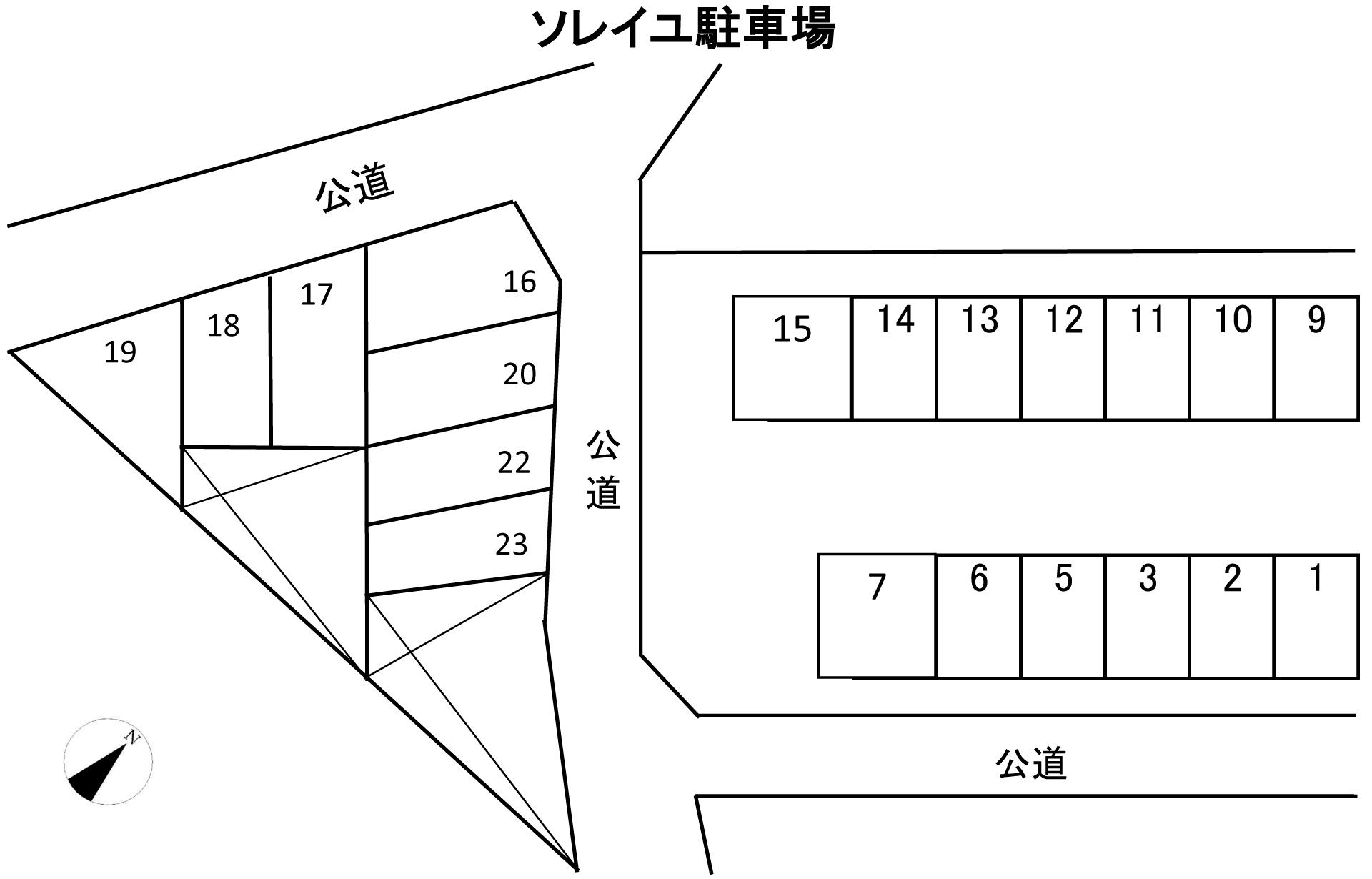 ソレイユ駐車場の駐車配置図