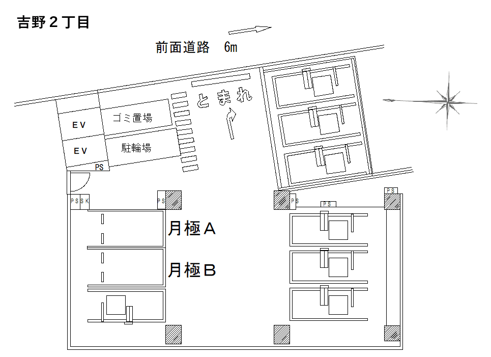 吉野２丁目の駐車配置図