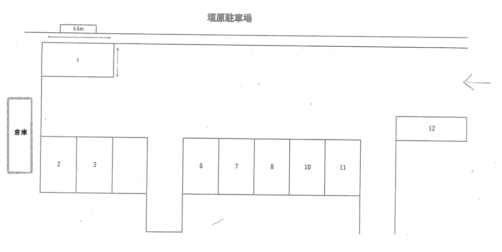 三迫3丁目Ｋ駐車場の駐車配置図