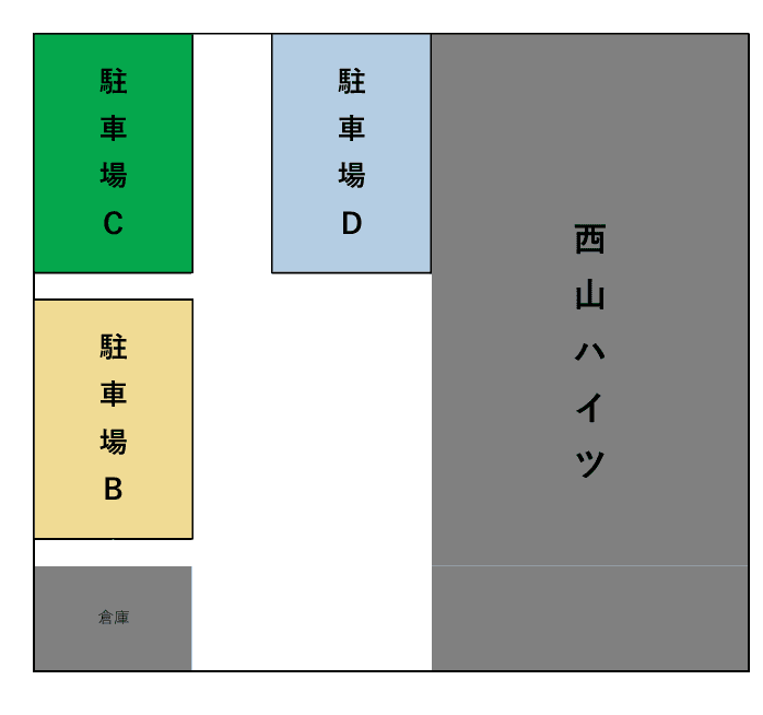 西山ハイツの駐車配置図