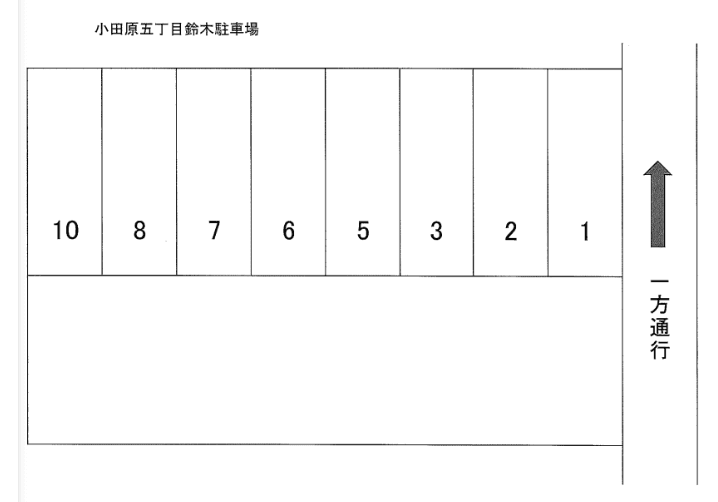 小田原5丁目駐車場の駐車配置図