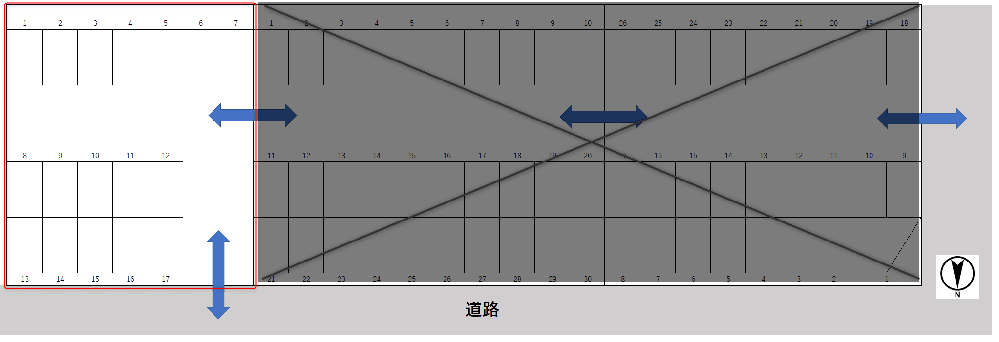 三光パークNo.24の駐車配置図