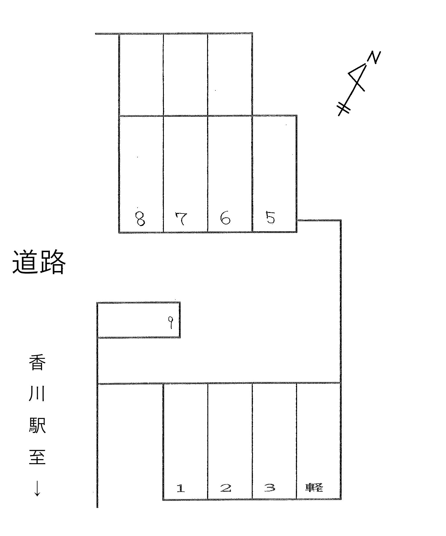 ハイム中通り駐車場の駐車配置図