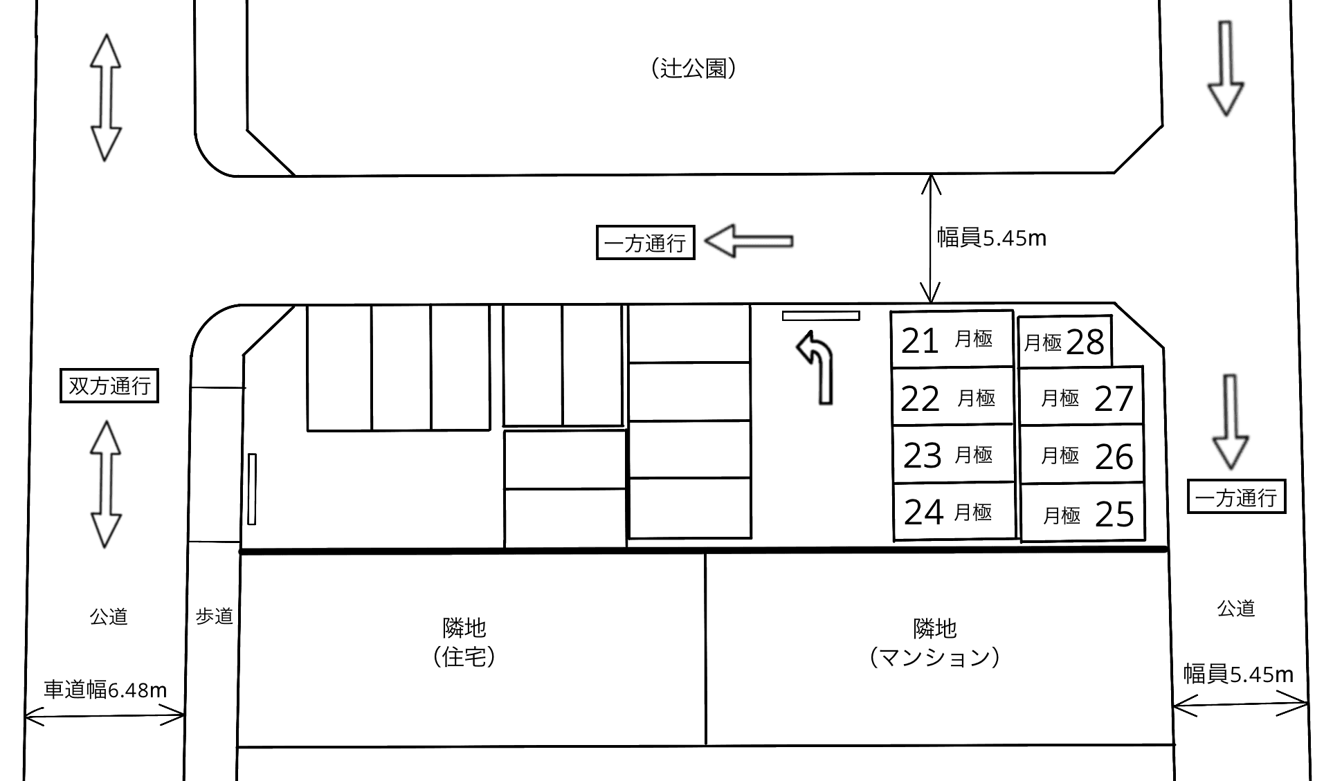 志賀町５丁目の駐車配置図