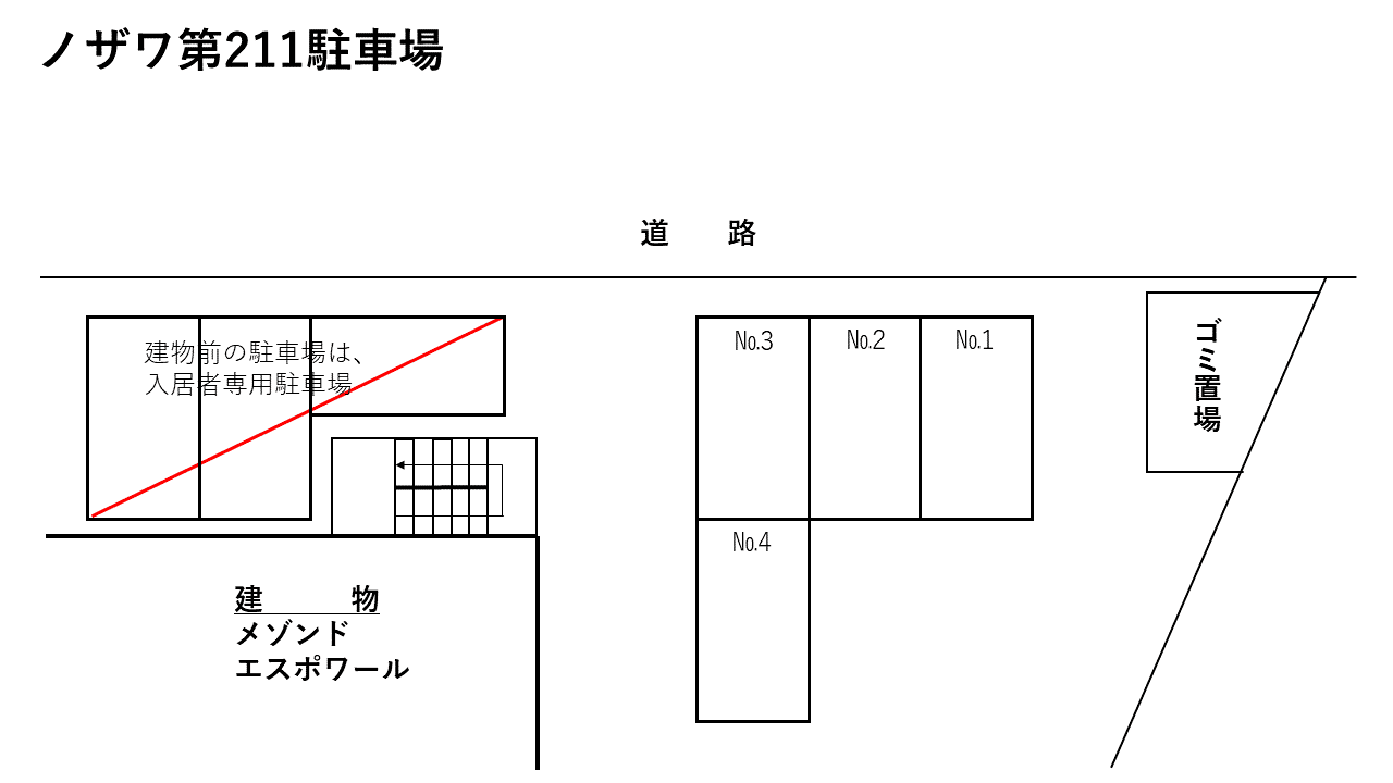 ノザワ第２１１駐車場の駐車配置図