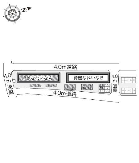 綺麗なれいなＡ(22439)の駐車配置図