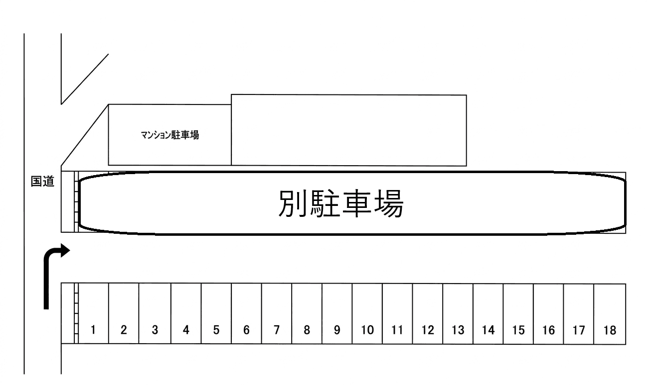 小田町字沢之谷648②駐車場の駐車配置図