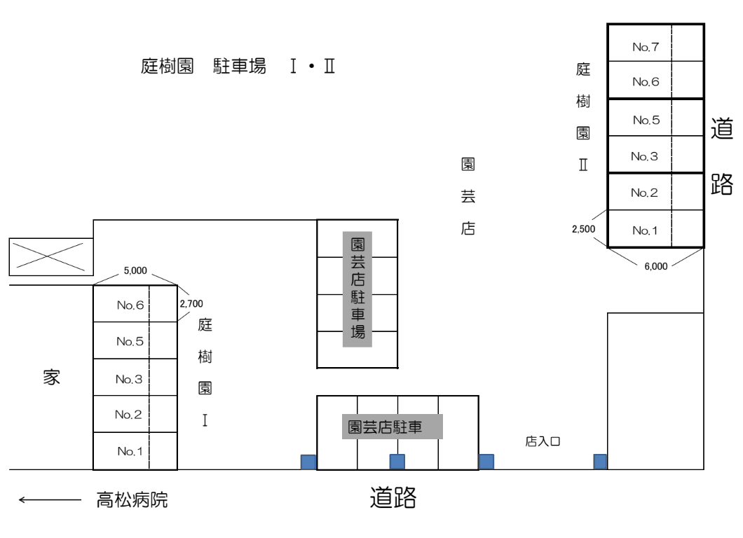 庭樹園Ⅰの駐車配置図