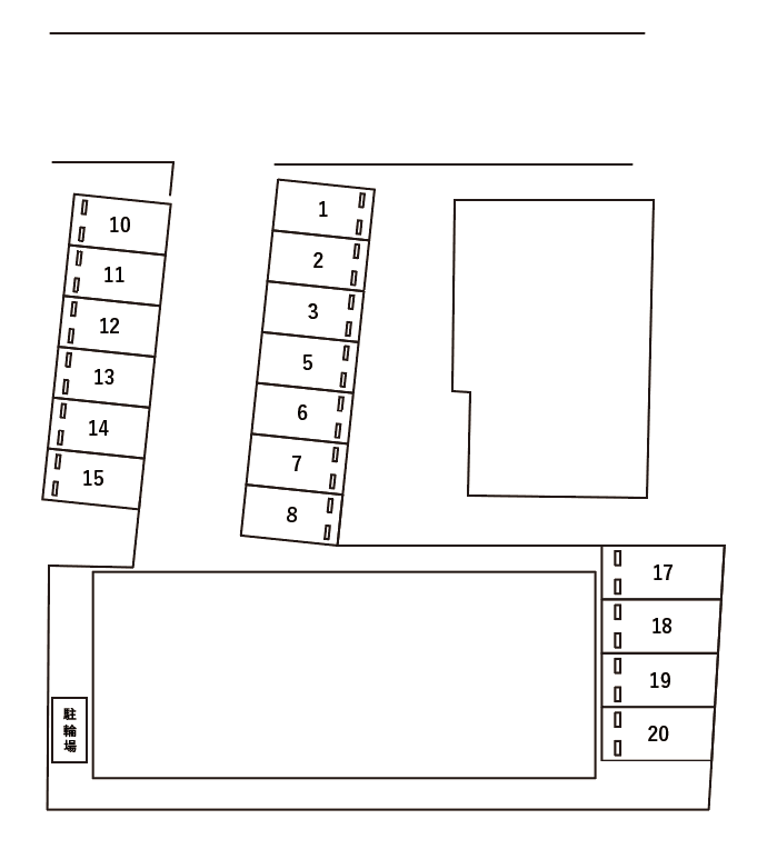 アンプルール クラージュ 別府 駐車場の駐車配置図