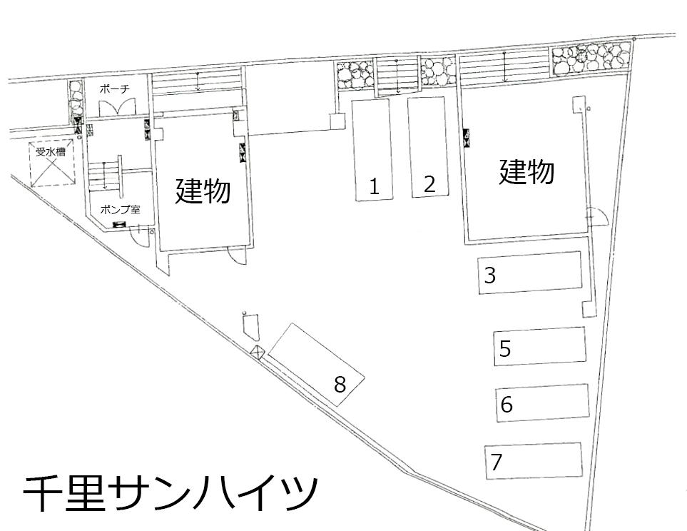 千里サンハイツの駐車配置図