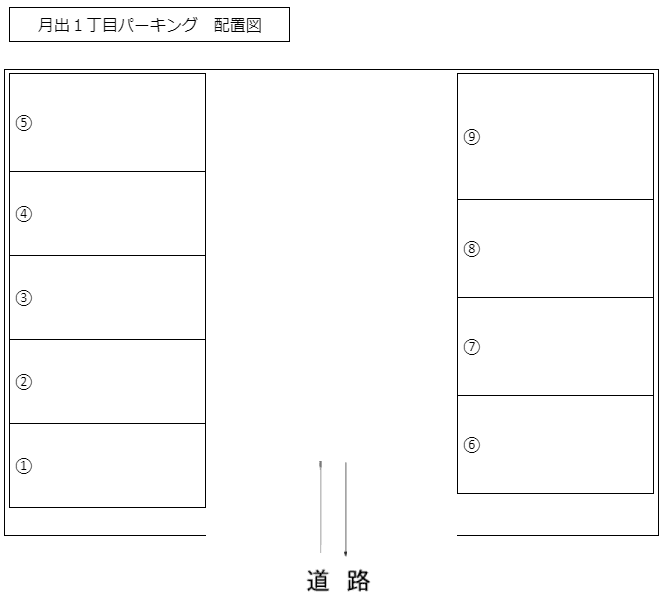 月出1丁目パ-キングの駐車配置図