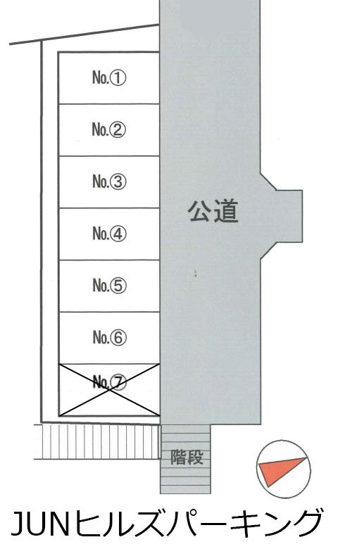 JUNヒルズパーキングの駐車配置図