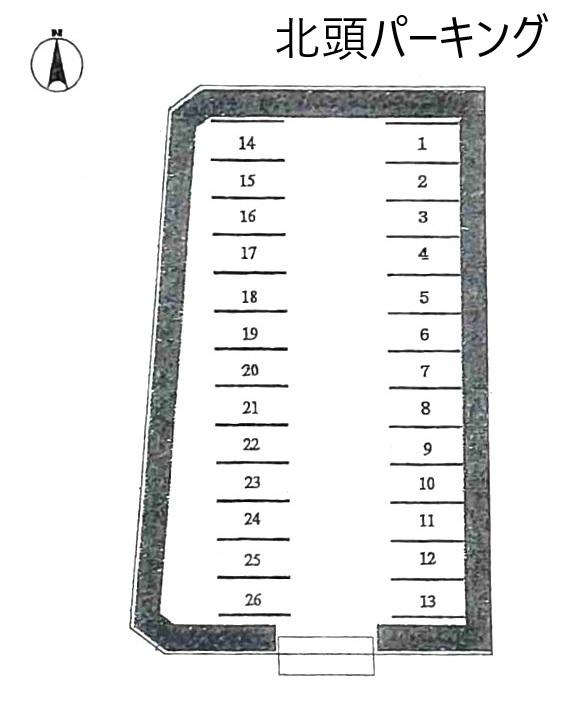 北頭パーキングの駐車配置図