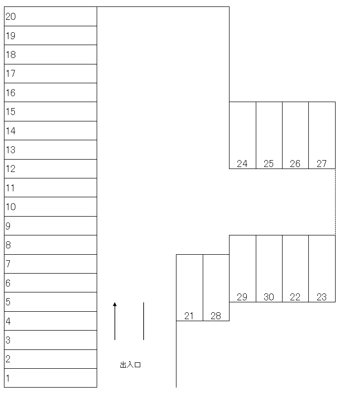 琴平本町斉野駐車場の駐車配置図