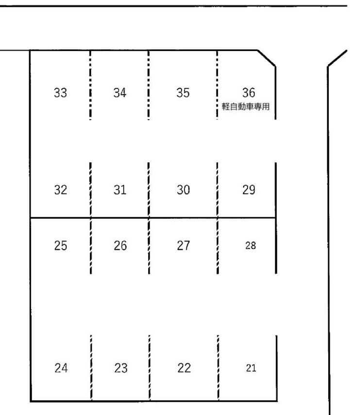 ジュネスⅡ駐車場の駐車配置図