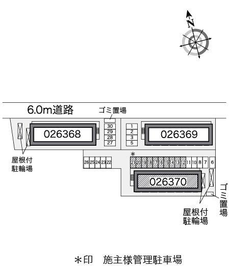 双柳３番館(26370)の駐車配置図