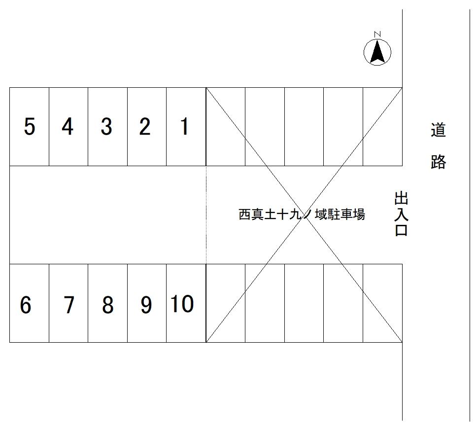 重田月極駐車場の駐車配置図