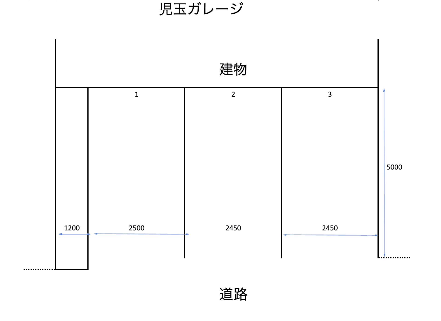 児玉ガレージの駐車配置図