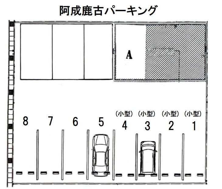 阿成鹿古パーキングの駐車配置図