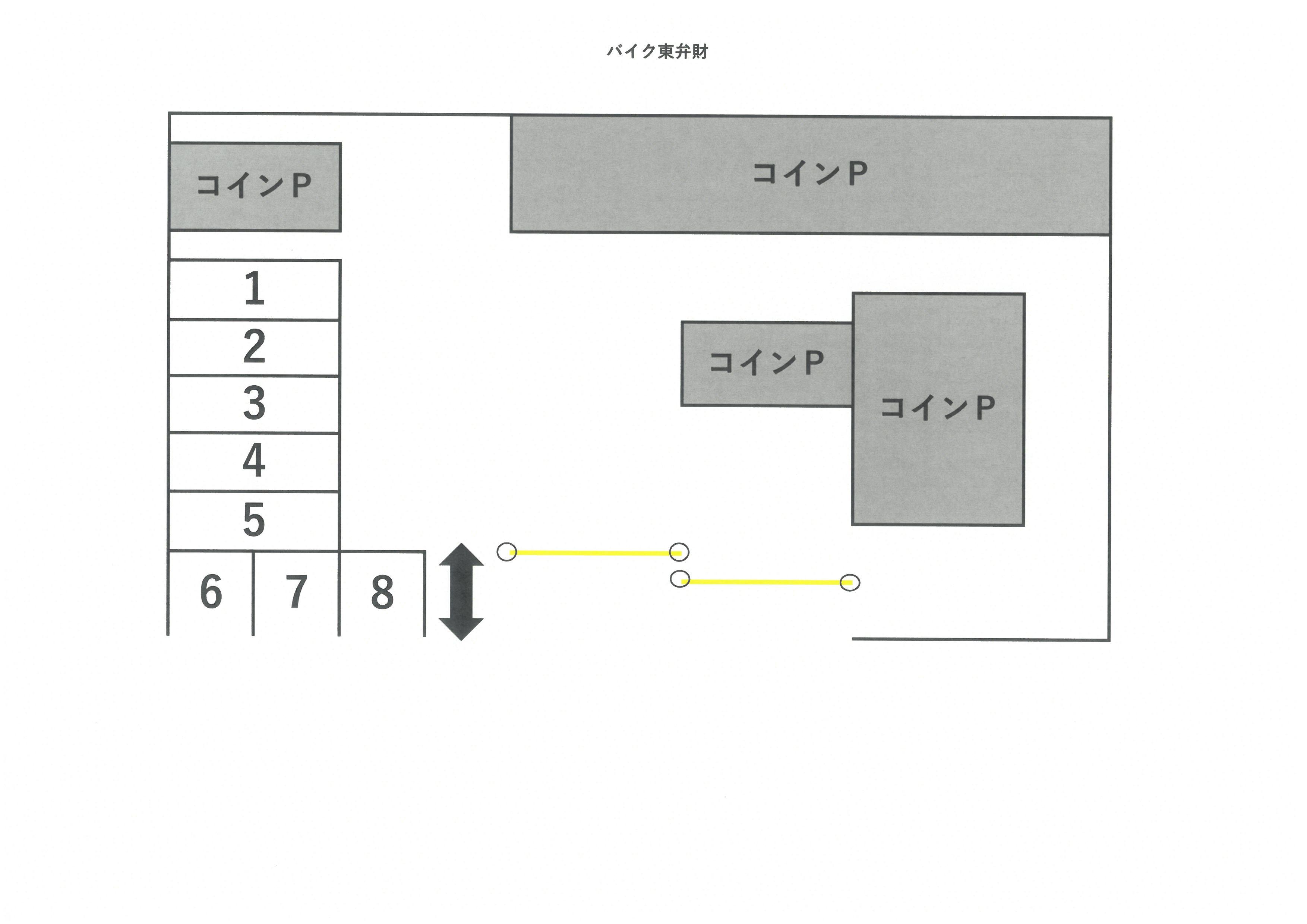 東弁財月極バイク駐車場の駐車配置図