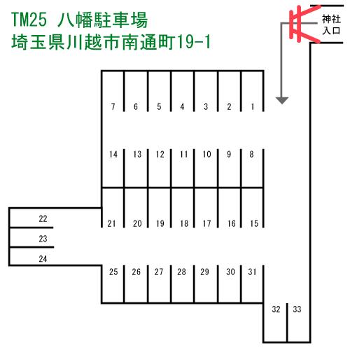 テリオスマンスリー25八幡駐車場の駐車配置図