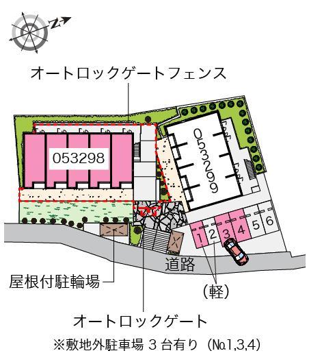 レオネクスト矢シ塚Ａ(53298) 敷地外駐車場の駐車配置図
