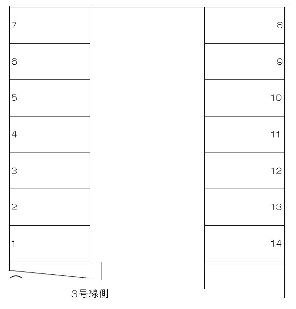 近見1丁目天満月極駐車場の駐車配置図