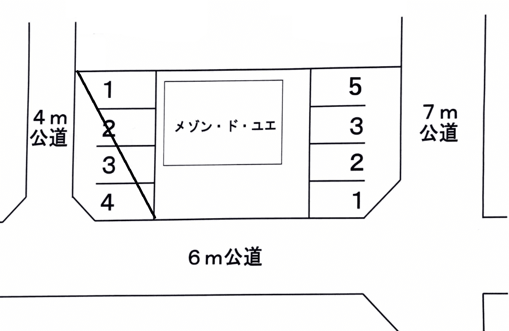 高砂７−１６駐車場の駐車配置図