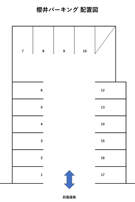 櫻井パーキングの駐車配置図