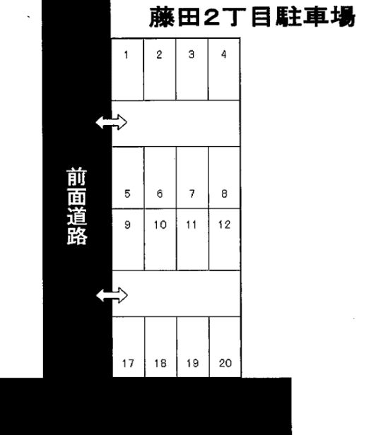藤田2丁目駐車場の駐車配置図