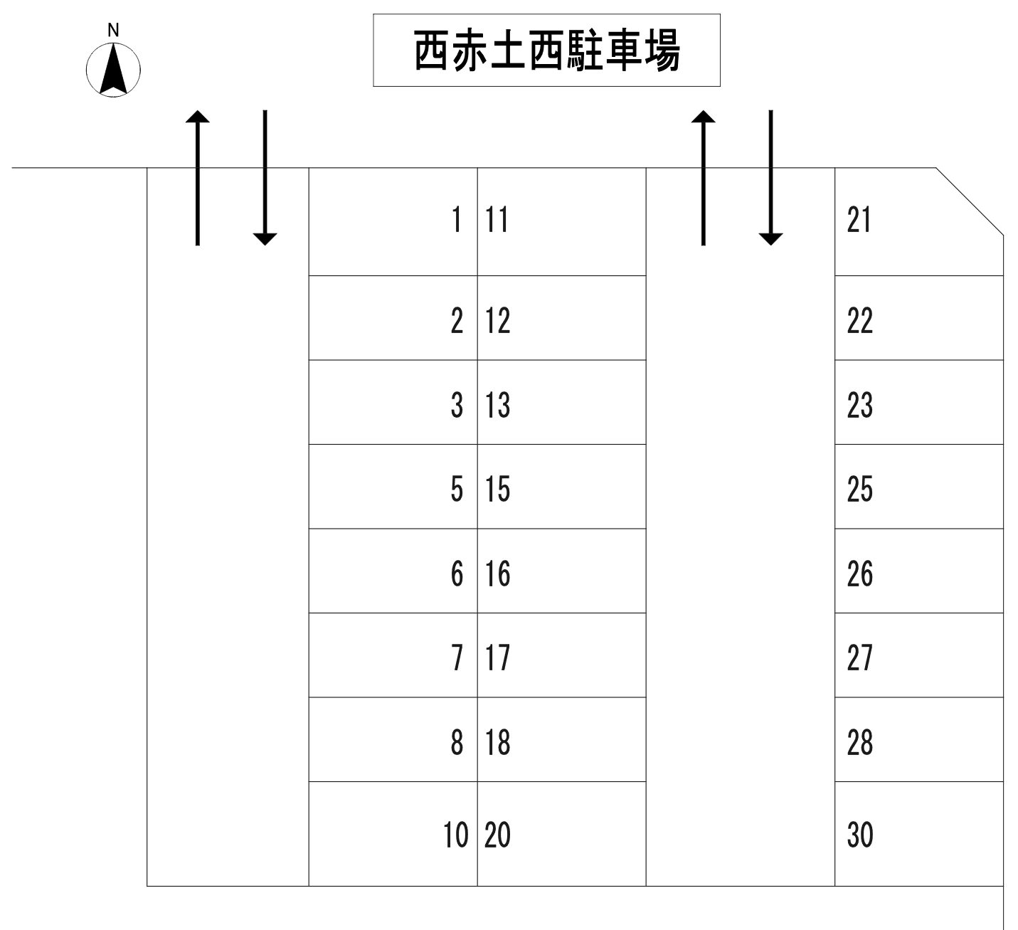 西赤土西駐車場の駐車配置図