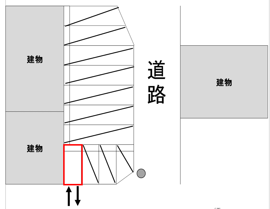 カミヤパーキングの駐車配置図