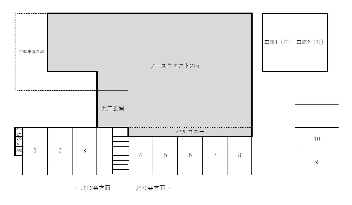 ノースウエスト216の駐車配置図
