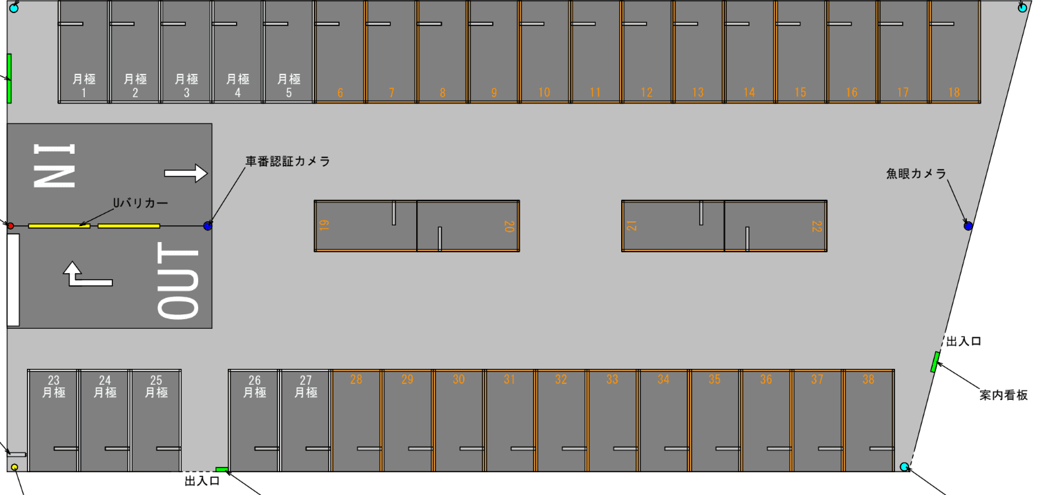 豊田町駅駐車場の駐車配置図