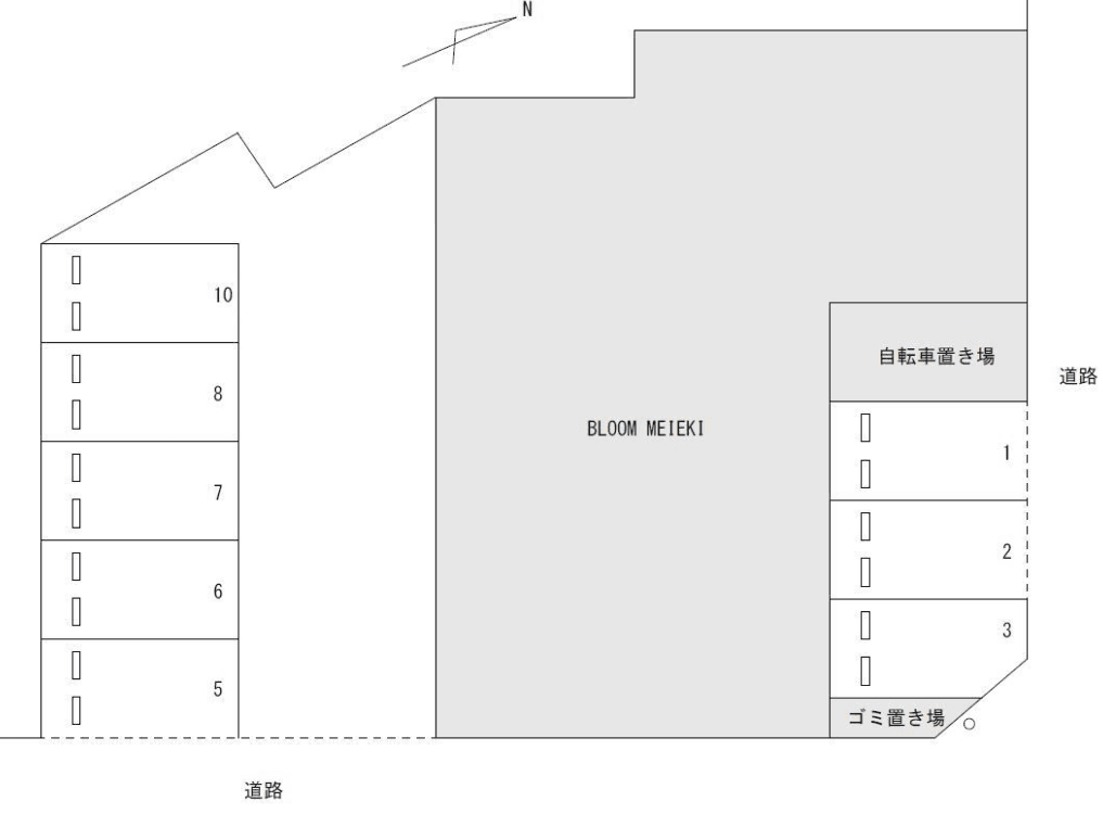 FK BLOOM MEIEKI（ブルーム名駅）駐車場の駐車配置図