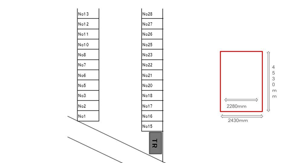 浅野本町Ａパーキングの駐車配置図