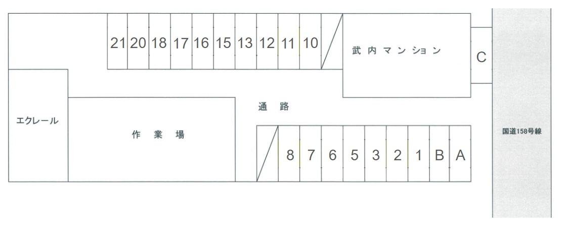 鍬掛駐車場の駐車配置図