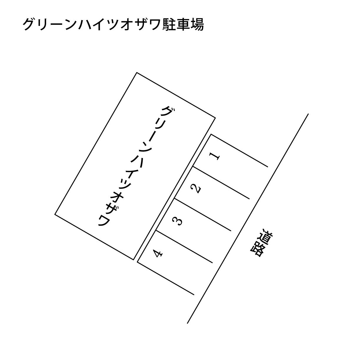 グリーンハイツオザワ駐車場の駐車配置図