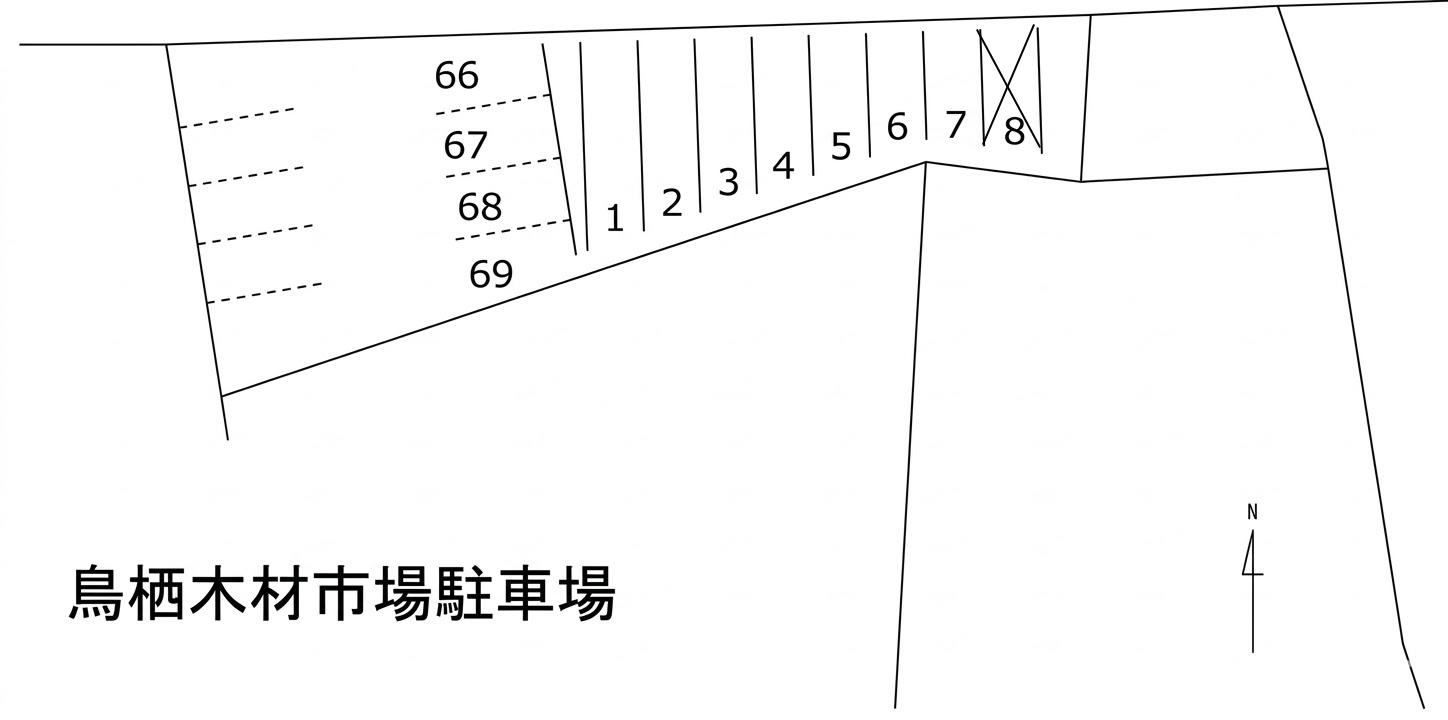 鳥栖木材市場駐車場の駐車配置図