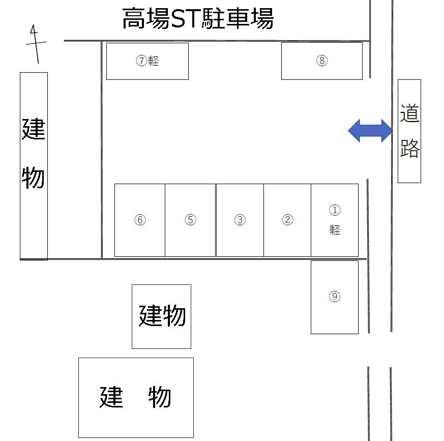 高場ST駐車場の駐車配置図
