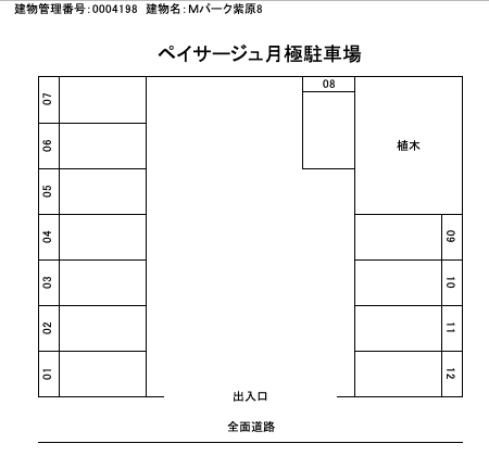 Ｍパーク紫原8の駐車配置図