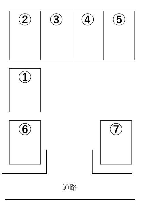 関根第二駐車場の駐車配置図