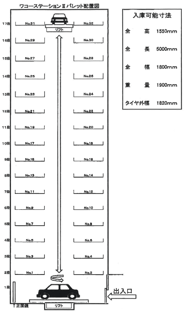 ＥＱＵＩＮＩＡ和光市駅前の駐車配置図