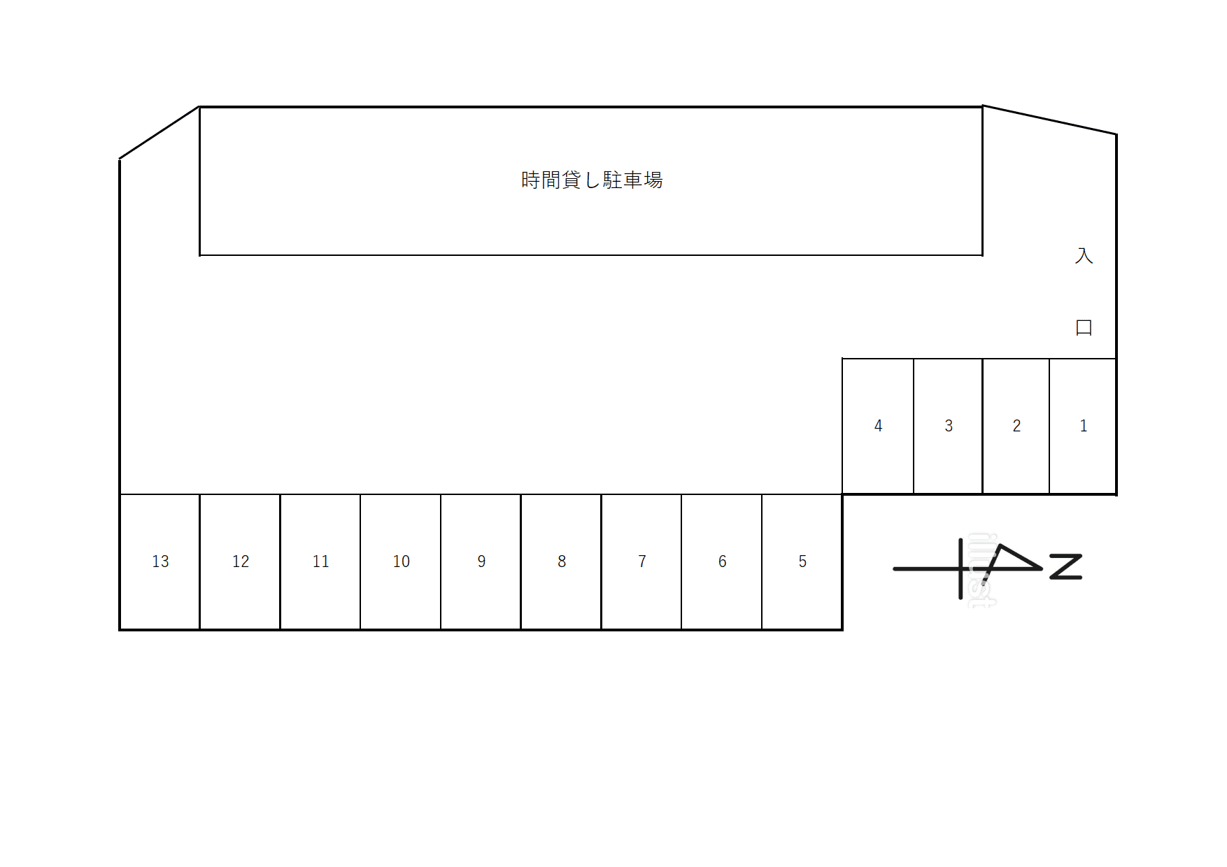 松宮ガレージの駐車配置図